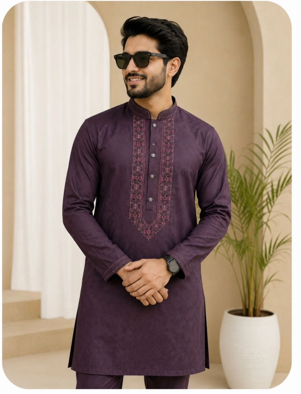 Regular Fit Embroidered Formal Panjabi